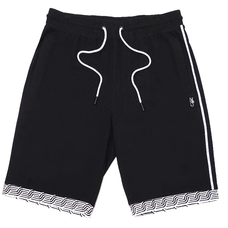 Men's ripped denim shorts for a trendy streetwear aestheticM775 Makobi Luciano Shorts - Black Men's ripped denim shorts for a trendy streetwear aestheticM775 Makobi Luciano Shorts - Black