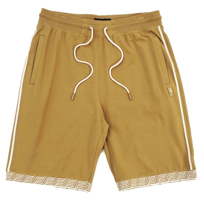 Men's floral print silk blend shorts for a unique night - out lookM775 Makobi Luciano Shorts - Mocha Men's floral print silk blend shorts for a unique night - out lookM775 Makobi Luciano Shorts - Mocha