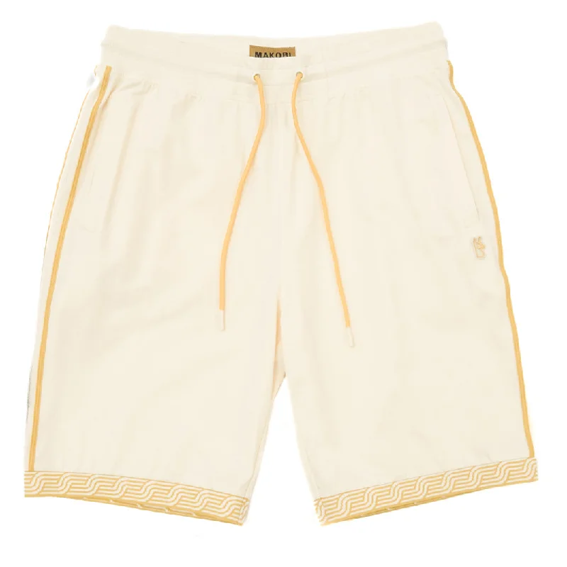 Men's ripped denim shorts for a trendy streetwear aestheticM775 Makobi Luciano Shorts - Natural Men's ripped denim shorts for a trendy streetwear aestheticM775 Makobi Luciano Shorts - Natural