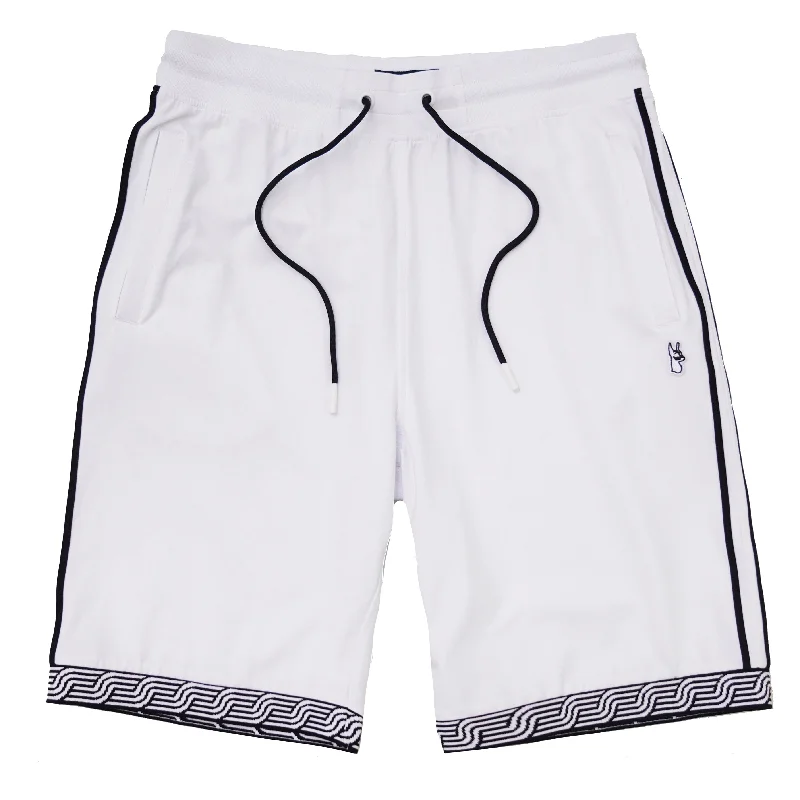 Men's elastic waistband lounge shorts for lazy weekends at homeM775 Makobi Luciano Shorts - White Men's elastic waistband lounge shorts for lazy weekends at homeM775 Makobi Luciano Shorts - White