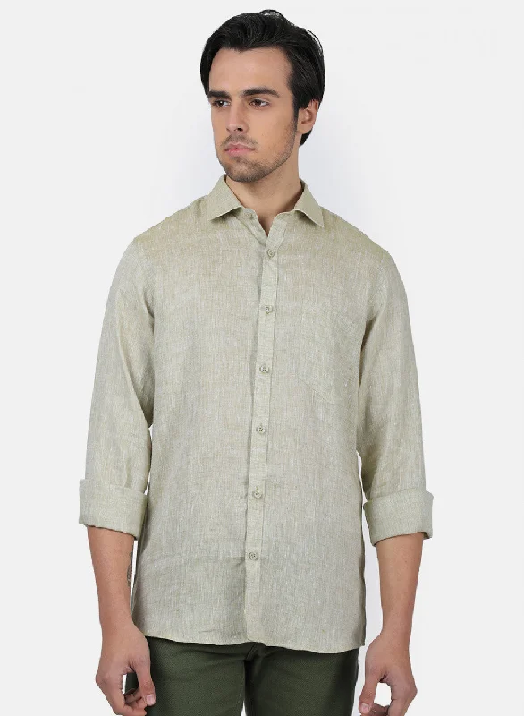 Men's Moisture - Wicking Performance Fabric Casual Shirts for Outdoor ActivitiesMen Beige Solid Shirts Men's Moisture - Wicking Performance Fabric Casual Shirts for Outdoor ActivitiesMen Beige Solid Shirts