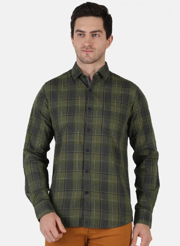 Men's Thermal - Lined Casual Shirts in Black for Added Warmth in Cold WeatherMen Green Check Shirt Men's Thermal - Lined Casual Shirts in Black for Added Warmth in Cold WeatherMen Green Check Shirt
