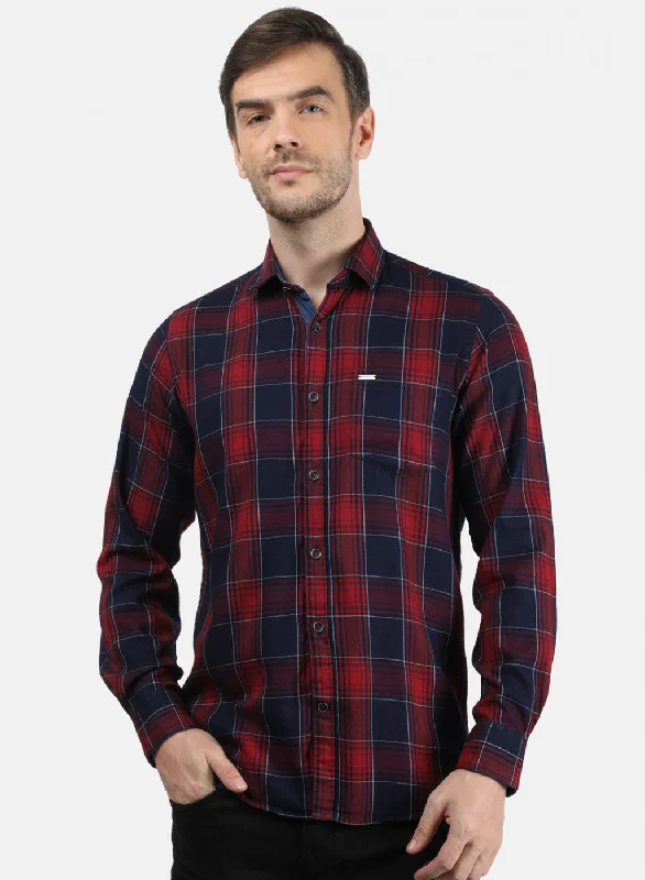 Men's Retro - Style Hawaiian Print Casual Shirts in Bold Patterns for a Tropical VacationMen Maroon Check Shirt Men's Retro - Style Hawaiian Print Casual Shirts in Bold Patterns for a Tropical VacationMen Maroon Check Shirt