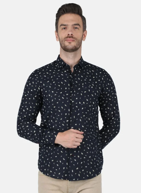 Men's Long - Line Oversized Casual Shirts in Dark Gray for a Relaxed and Modern LookMen Navy Blue Printed Shirt Men's Long - Line Oversized Casual Shirts in Dark Gray for a Relaxed and Modern LookMen Navy Blue Printed Shirt