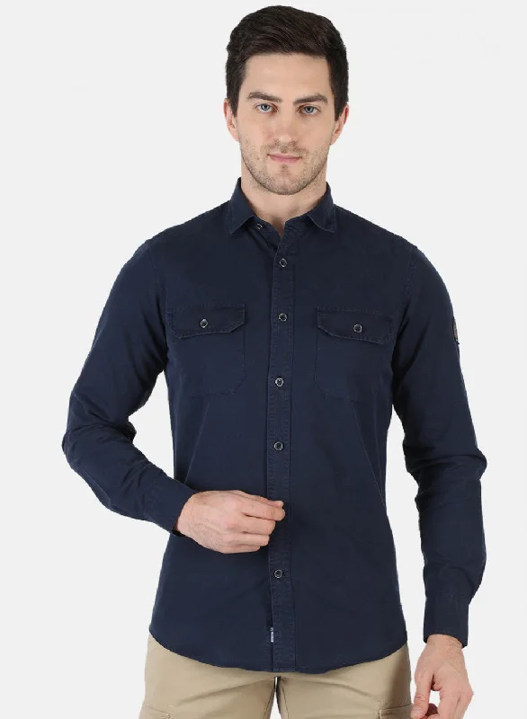 Men's Distressed Denim Casual Shirts with Frayed Edges for a Trendy and Rugged LookMen NAvy Blue Solid Shirt Men's Distressed Denim Casual Shirts with Frayed Edges for a Trendy and Rugged LookMen NAvy Blue Solid Shirt