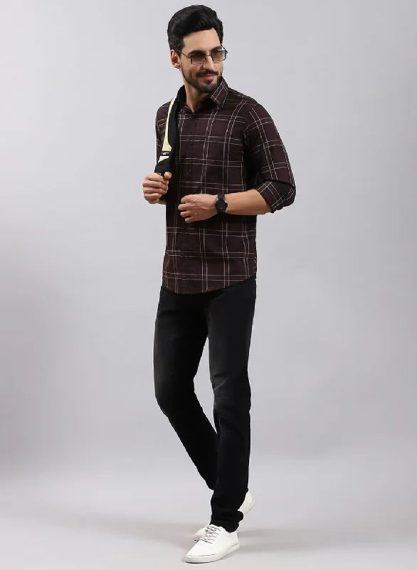 Men's Button - Down Oxford Casual Shirts in Crisp White for a Classic and Versatile StyleMen Olive Check Pure Cotton Shirt Men's Button - Down Oxford Casual Shirts in Crisp White for a Classic and Versatile StyleMen Olive Check Pure Cotton Shirt