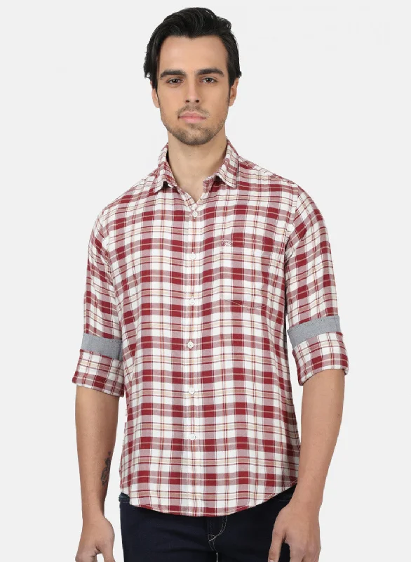 Men's Two - Tone Contrast Panel Casual Shirts in White and Navy for a Stylish and Eye - Catching DesignMen Red Check Shirts Men's Two - Tone Contrast Panel Casual Shirts in White and Navy for a Stylish and Eye - Catching DesignMen Red Check Shirts