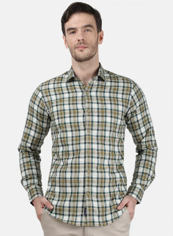 Men's Stretch - Fabric Casual Shirts in Navy Blue for a Comfortable and Flexible FitMens Beige Check Shirt Men's Stretch - Fabric Casual Shirts in Navy Blue for a Comfortable and Flexible FitMens Beige Check Shirt