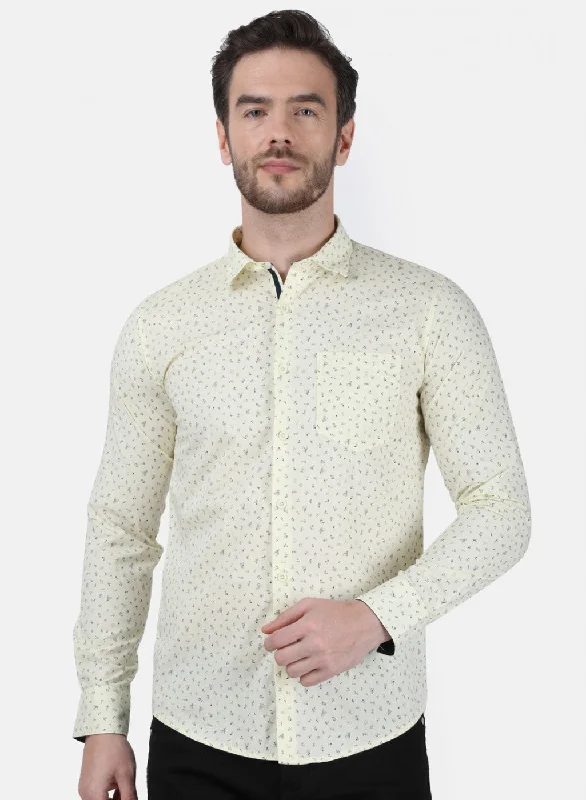 Men's Two - Tone Contrast Panel Casual Shirts in White and Navy for a Stylish and Eye - Catching DesignMens Beige Printed Shirt Men's Two - Tone Contrast Panel Casual Shirts in White and Navy for a Stylish and Eye - Catching DesignMens Beige Printed Shirt