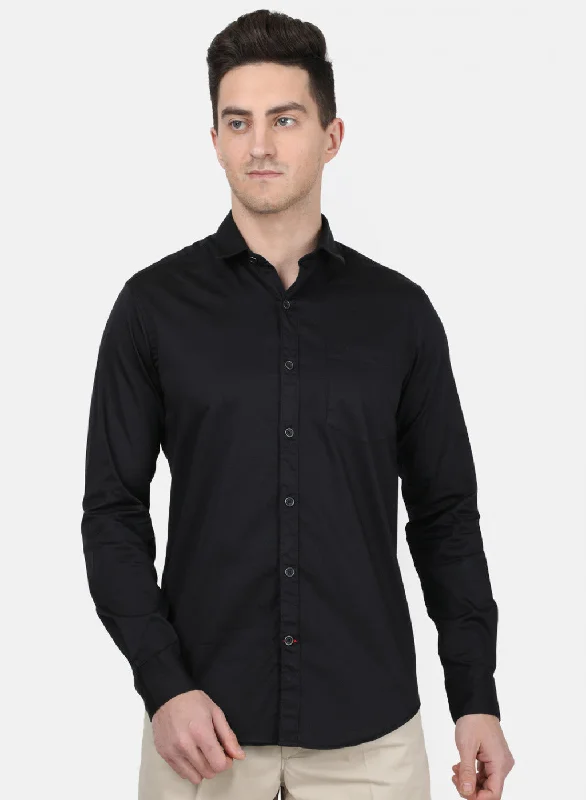 Men's Retro - Style Hawaiian Print Casual Shirts in Bold Patterns for a Tropical VacationMens Black Solid Shirt Men's Retro - Style Hawaiian Print Casual Shirts in Bold Patterns for a Tropical VacationMens Black Solid Shirt