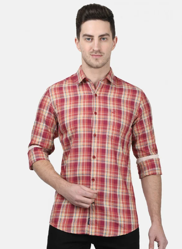 Men's Stretch - Fabric Casual Shirts in Navy Blue for a Comfortable and Flexible FitMens Maroon Check Shirts Men's Stretch - Fabric Casual Shirts in Navy Blue for a Comfortable and Flexible FitMens Maroon Check Shirts
