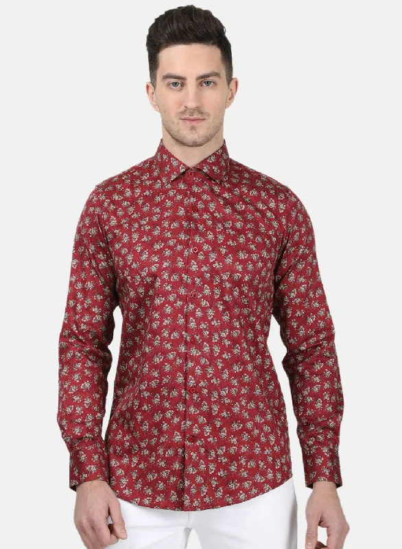 Men's Tailored Fit Checkered Casual Shirts in Multicolor for a Smart - Casual EnsembleMens Maroon Printed Shirt Men's Tailored Fit Checkered Casual Shirts in Multicolor for a Smart - Casual EnsembleMens Maroon Printed Shirt