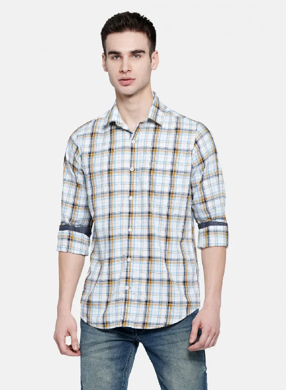 Men's Wrinkle - Resistant Polyester Blend Casual Shirts for Easy Travel and MaintenanceMens Mustard Check Shirt Men's Wrinkle - Resistant Polyester Blend Casual Shirts for Easy Travel and MaintenanceMens Mustard Check Shirt