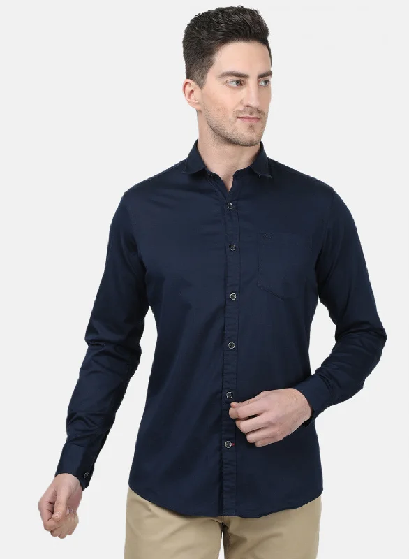 Men's Two - Tone Contrast Panel Casual Shirts in White and Navy for a Stylish and Eye - Catching DesignMens NAvy Blue Solid Shirts Men's Two - Tone Contrast Panel Casual Shirts in White and Navy for a Stylish and Eye - Catching DesignMens NAvy Blue Solid Shirts