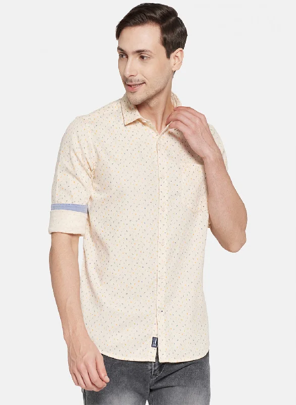 Men's Two - Tone Contrast Panel Casual Shirts in White and Navy for a Stylish and Eye - Catching DesignMens Peach Printed Shirt Men's Two - Tone Contrast Panel Casual Shirts in White and Navy for a Stylish and Eye - Catching DesignMens Peach Printed Shirt