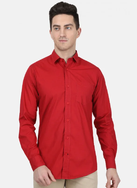 Plus Size Men's Striped Chambray Casual Shirts with a Spread Collar for a Preppy AppearanceMens Red Solid Shirt Plus Size Men's Striped Chambray Casual Shirts with a Spread Collar for a Preppy AppearanceMens Red Solid Shirt
