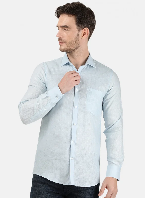 Men's Moisture - Wicking Performance Fabric Casual Shirts for Outdoor ActivitiesMens Sky Blue Self Shirt Men's Moisture - Wicking Performance Fabric Casual Shirts for Outdoor ActivitiesMens Sky Blue Self Shirt