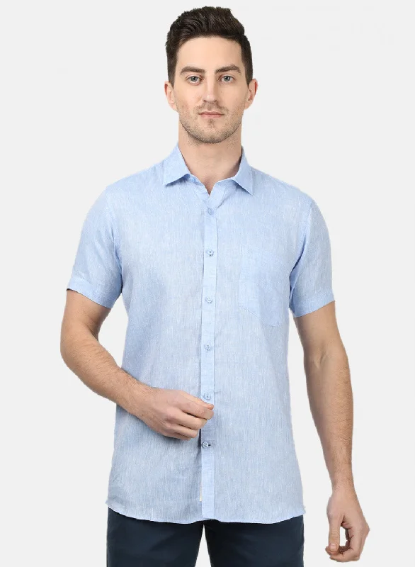 Men's Two - Tone Contrast Panel Casual Shirts in White and Navy for a Stylish and Eye - Catching DesignMens Sky Blue Solid Shirts Men's Two - Tone Contrast Panel Casual Shirts in White and Navy for a Stylish and Eye - Catching DesignMens Sky Blue Solid Shirts