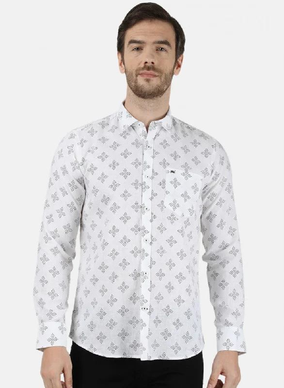 Men's Distressed Denim Casual Shirts with Frayed Edges for a Trendy and Rugged LookMens White Printed Shirt Men's Distressed Denim Casual Shirts with Frayed Edges for a Trendy and Rugged LookMens White Printed Shirt