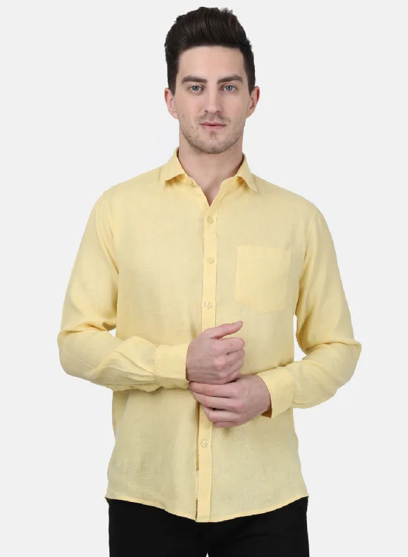 Men's Two - Tone Contrast Panel Casual Shirts in White and Navy for a Stylish and Eye - Catching DesignMens Yellow Solid Shirt Men's Two - Tone Contrast Panel Casual Shirts in White and Navy for a Stylish and Eye - Catching DesignMens Yellow Solid Shirt