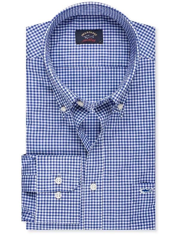 Men's Graphic - Printed Casual Shirts with Pop - Culture References for a Fun and Stylish LookNavy Gingham Check Shirt Blue Men's Graphic - Printed Casual Shirts with Pop - Culture References for a Fun and Stylish LookNavy Gingham Check Shirt Blue