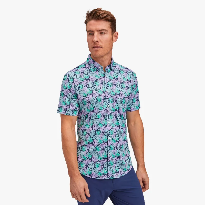 Men's Button - Down Oxford Casual Shirts in Crisp White for a Classic and Versatile StylePalm Leaf Print Men's Button - Down Oxford Casual Shirts in Crisp White for a Classic and Versatile StylePalm Leaf Print