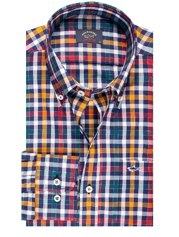 Men's Button - Down Oxford Casual Shirts in Crisp White for a Classic and Versatile StyleCheck Button Down Shirt Multi Men's Button - Down Oxford Casual Shirts in Crisp White for a Classic and Versatile StyleCheck Button Down Shirt Multi