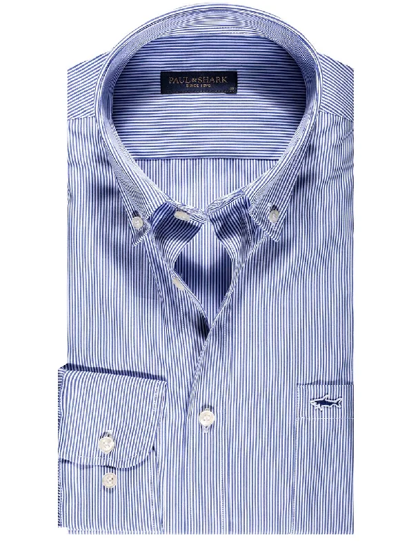 Men's Linen Blend Casual Shirts with Roll - Up Sleeves for a Summer Beach LookButton Down Hairstripe Shirt Blue Men's Linen Blend Casual Shirts with Roll - Up Sleeves for a Summer Beach LookButton Down Hairstripe Shirt Blue