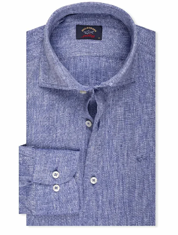 Men's Sustainable Recycled Material Casual Shirts for Eco - Conscious ConsumersLinen Shirt Navy Men's Sustainable Recycled Material Casual Shirts for Eco - Conscious ConsumersLinen Shirt Navy