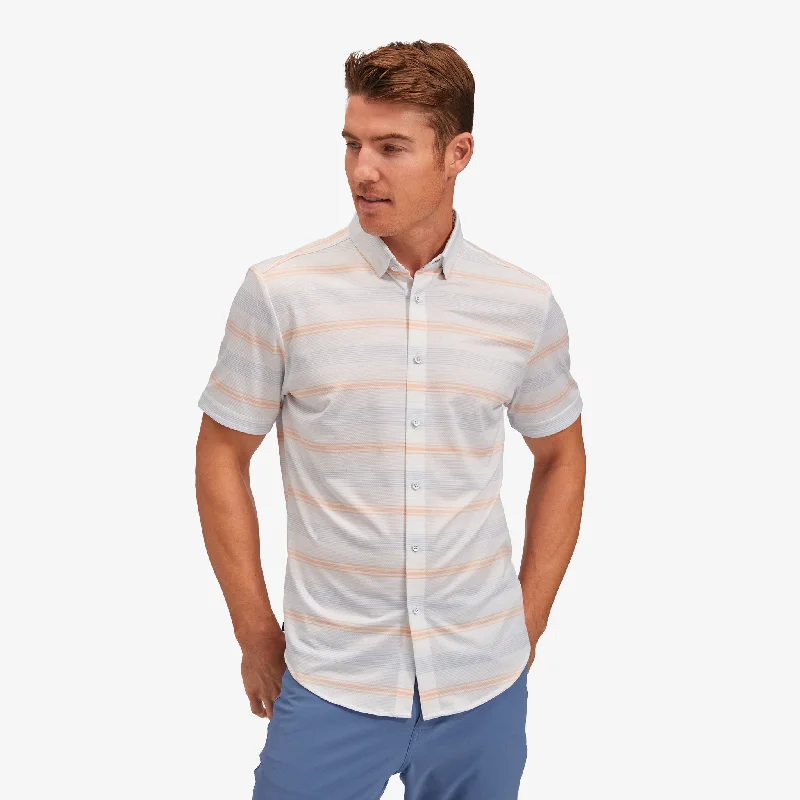 Men's Two - Tone Contrast Panel Casual Shirts in White and Navy for a Stylish and Eye - Catching DesignPeach Multi Stripe Men's Two - Tone Contrast Panel Casual Shirts in White and Navy for a Stylish and Eye - Catching DesignPeach Multi Stripe