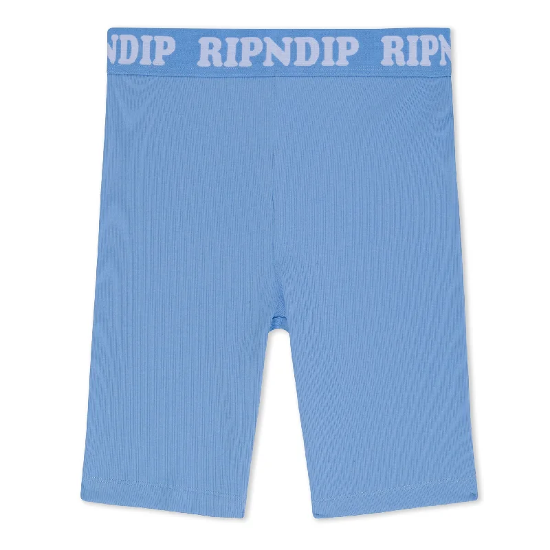 Men's adjustable - length convertible shorts for versatile usePeeking Nermal Biker Shorts (Light Blue)