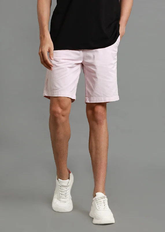 Men's plaid pattern wool blend shorts for a preppy fall stylePink Cotton Shorts