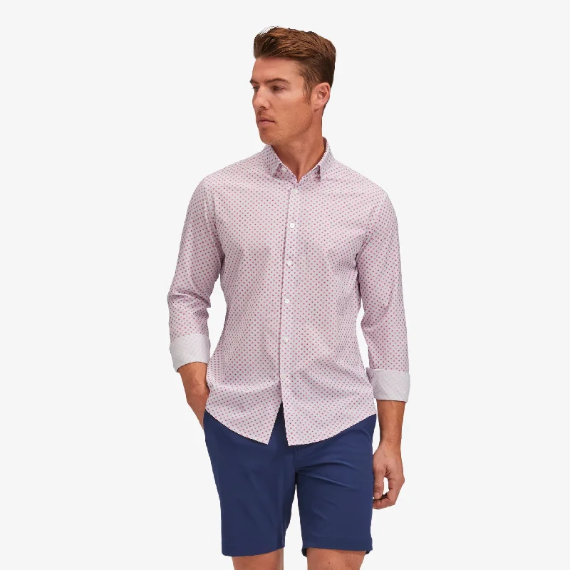 Men's Two - Tone Contrast Panel Casual Shirts in White and Navy for a Stylish and Eye - Catching DesignPink Floral Print Men's Two - Tone Contrast Panel Casual Shirts in White and Navy for a Stylish and Eye - Catching DesignPink Floral Print