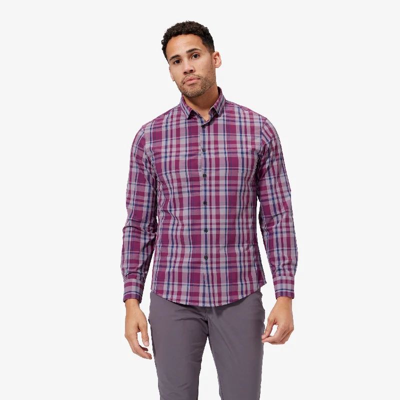 Men's Tailored Fit Checkered Casual Shirts in Multicolor for a Smart - Casual EnsemblePlum Gray Plaid Men's Tailored Fit Checkered Casual Shirts in Multicolor for a Smart - Casual EnsemblePlum Gray Plaid