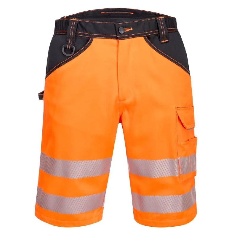Men's button - fly denim work shorts for durability on the jobPORTWEST PW348 PW3 HI-VIS SHORTS Men's button - fly denim work shorts for durability on the jobPORTWEST PW348 PW3 HI-VIS SHORTS
