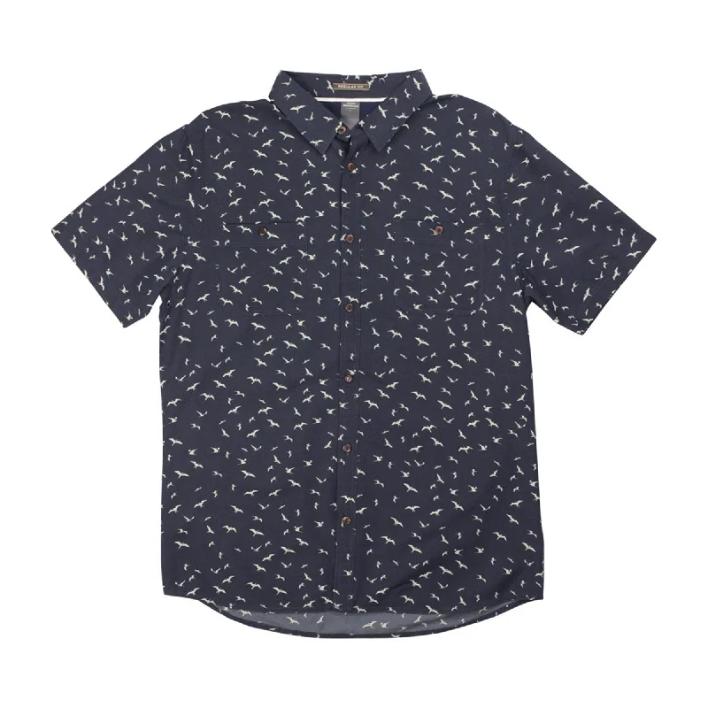 Men's Wrinkle - Resistant Polyester Blend Casual Shirts for Easy Travel and MaintenanceQuiksilver Mens Wake Sea Button Up Shirt, Blue, Small Men's Wrinkle - Resistant Polyester Blend Casual Shirts for Easy Travel and MaintenanceQuiksilver Mens Wake Sea Button Up Shirt, Blue, Small