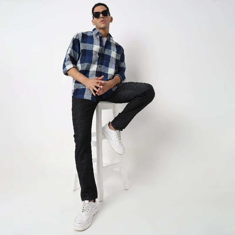 Men's Sustainable Recycled Material Casual Shirts for Eco - Conscious ConsumersCruiser® Authentic Indigo Regular Fit Shirt Classic BIG Checks Perfect anytime Men's Sustainable Recycled Material Casual Shirts for Eco - Conscious ConsumersCruiser® Authentic Indigo Regular Fit Shirt Classic BIG Checks Perfect anytime