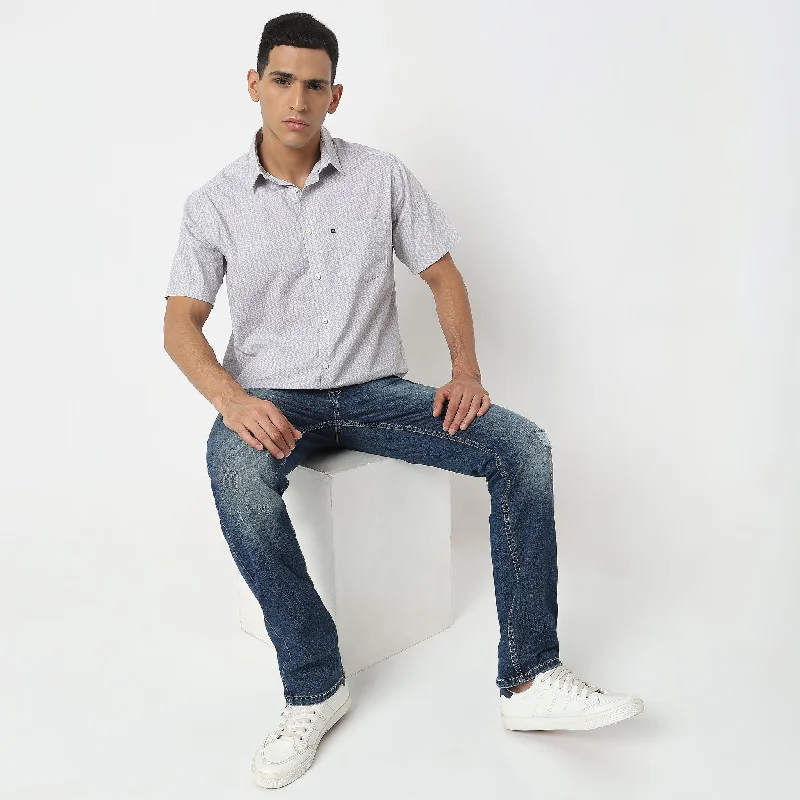 Men's Wrinkle - Resistant Polyester Blend Casual Shirts for Easy Travel and MaintenanceRegular Fit Printed Shirt Men's Wrinkle - Resistant Polyester Blend Casual Shirts for Easy Travel and MaintenanceRegular Fit Printed Shirt
