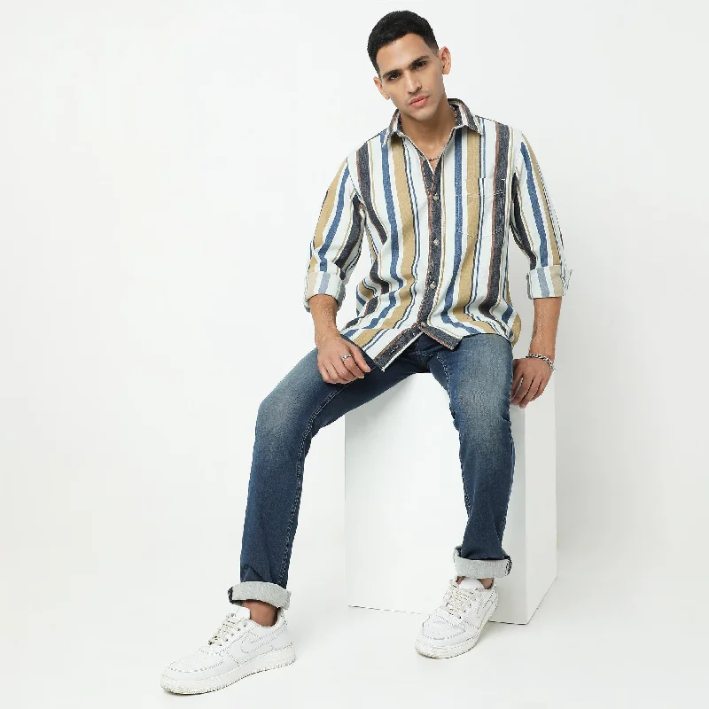 Men's Tailored Fit Checkered Casual Shirts in Multicolor for a Smart - Casual EnsembleRegular Fit Striped Shirt Men's Tailored Fit Checkered Casual Shirts in Multicolor for a Smart - Casual EnsembleRegular Fit Striped Shirt