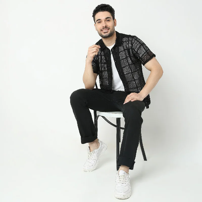Men's Sustainable Recycled Material Casual Shirts for Eco - Conscious ConsumersRegular Fit Structured Shirt Men's Sustainable Recycled Material Casual Shirts for Eco - Conscious ConsumersRegular Fit Structured Shirt