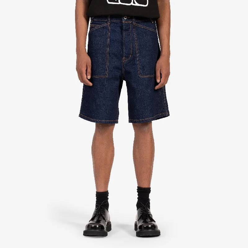 Men's drawstring casual linen shorts for a laid - back summer lookRinse Sailor Loose Fit Denim Short Rinse Blue Men's drawstring casual linen shorts for a laid - back summer lookRinse Sailor Loose Fit Denim Short Rinse Blue