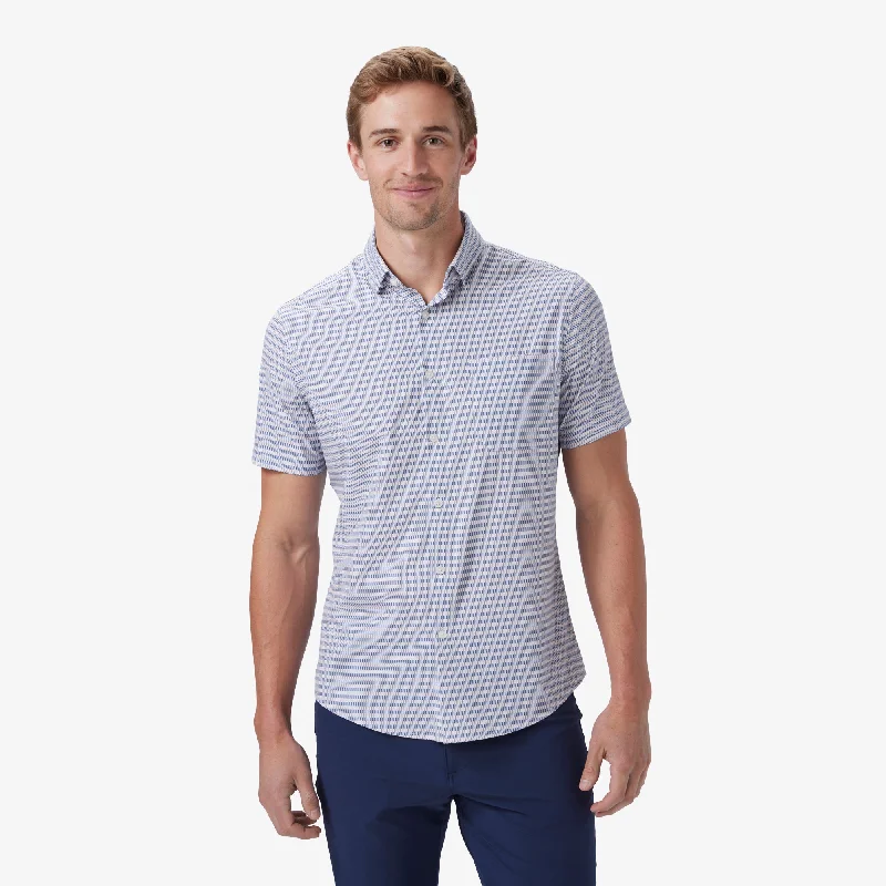 Men's Wrinkle - Resistant Polyester Blend Casual Shirts for Easy Travel and MaintenanceRose Quartz Grid Geo Men's Wrinkle - Resistant Polyester Blend Casual Shirts for Easy Travel and MaintenanceRose Quartz Grid Geo