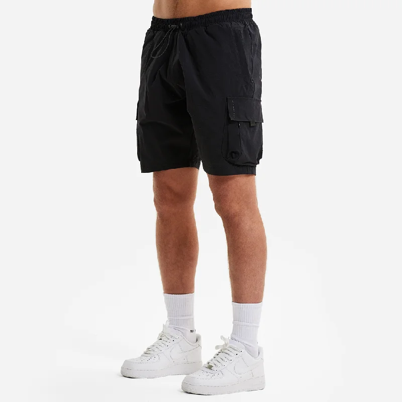 Men's moisture - wicking performance shorts for sweaty outdoor activitiesSakai Cargo Short - Black Men's moisture - wicking performance shorts for sweaty outdoor activitiesSakai Cargo Short - Black