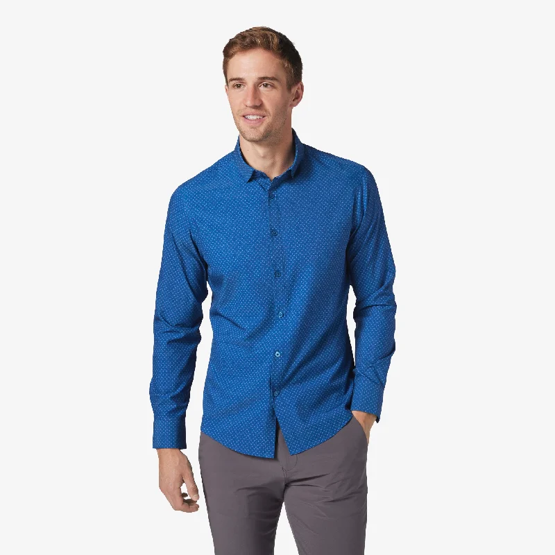 Men's Linen Blend Casual Shirts with Roll - Up Sleeves for a Summer Beach LookSet Sail Cabaret Star Print