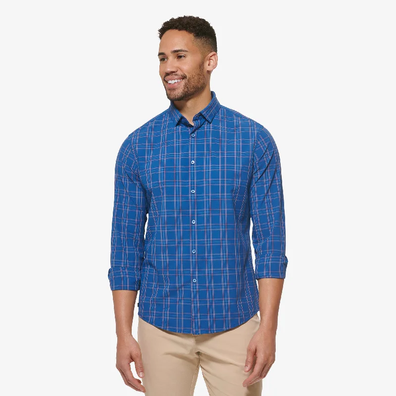 Men's Linen Blend Casual Shirts with Roll - Up Sleeves for a Summer Beach LookSet Sail Multi Plaid Men's Linen Blend Casual Shirts with Roll - Up Sleeves for a Summer Beach LookSet Sail Multi Plaid