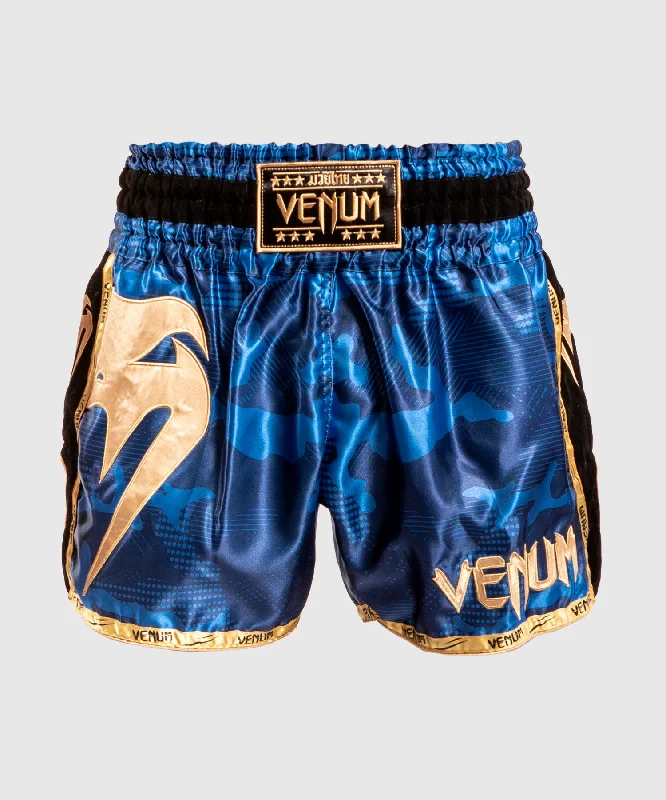 Men's wide - leg linen blend shorts for a relaxed beachside vibeShort de Muay thai Venum Giant Camo - Bleu/Doré Men's wide - leg linen blend shorts for a relaxed beachside vibeShort de Muay thai Venum Giant Camo - Bleu/Doré