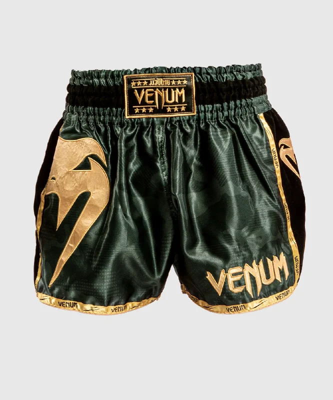 Men's adjustable - length convertible shorts for versatile useShort de Muay Thai Venum Giant Camo - Kaki/Doré