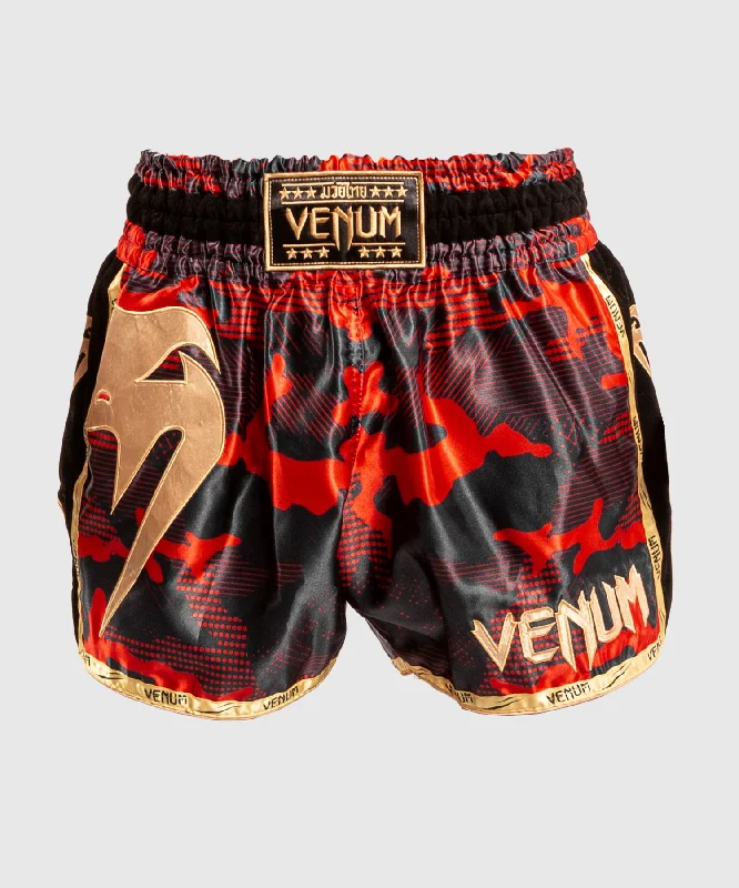 Men's breathable cotton athletic shorts for intense workoutsShort de Muay Thai Venum Giant Camo - Rouge/Doré Men's breathable cotton athletic shorts for intense workoutsShort de Muay Thai Venum Giant Camo - Rouge/Doré