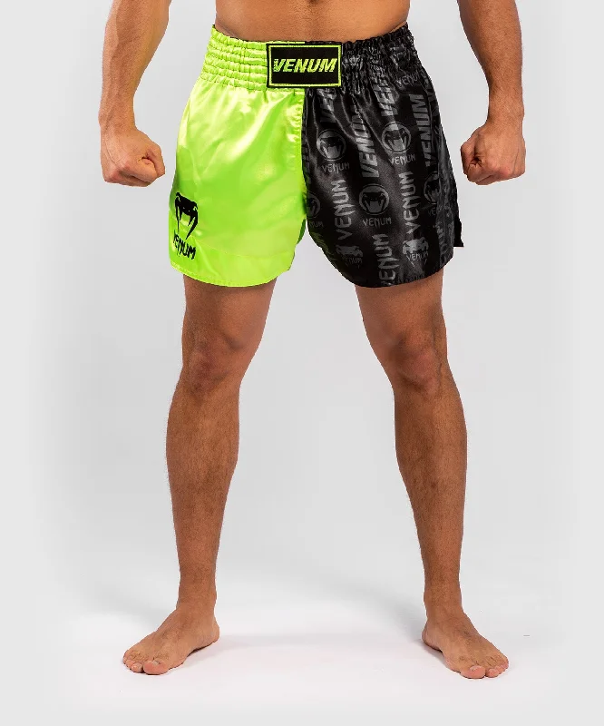 Men's floral print silk blend shorts for a unique night - out lookShort de Muay Thai Venum Logos - Noir/Jaune