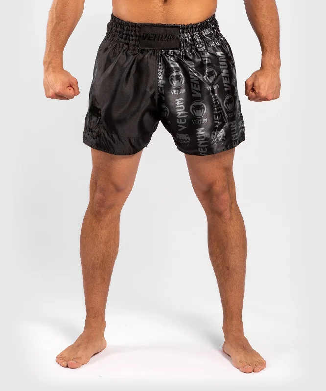 Men's moisture - wicking performance shorts for sweaty outdoor activitiesShort de Muay Thai Venum Logos - Noir/Noir Men's moisture - wicking performance shorts for sweaty outdoor activitiesShort de Muay Thai Venum Logos - Noir/Noir